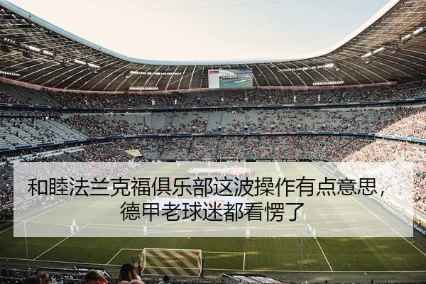 和睦法兰克福俱乐部这波操作有点意思，德甲老球迷都看愣了